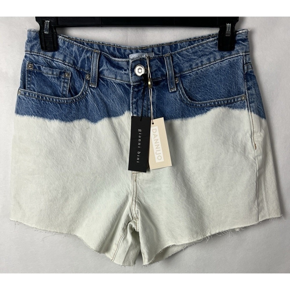 Gianni Bini Sho Women's Denim Jean Shorts Two-Tone Dannijo Size 30 Cut Off D16